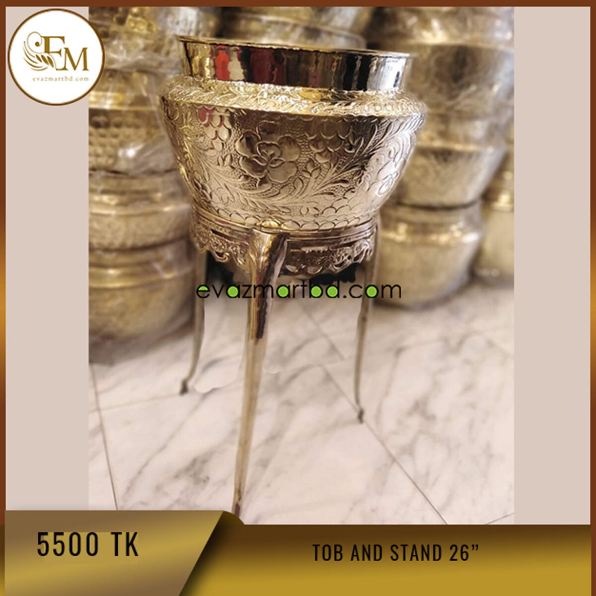 High quality brass metal designed tob and stand