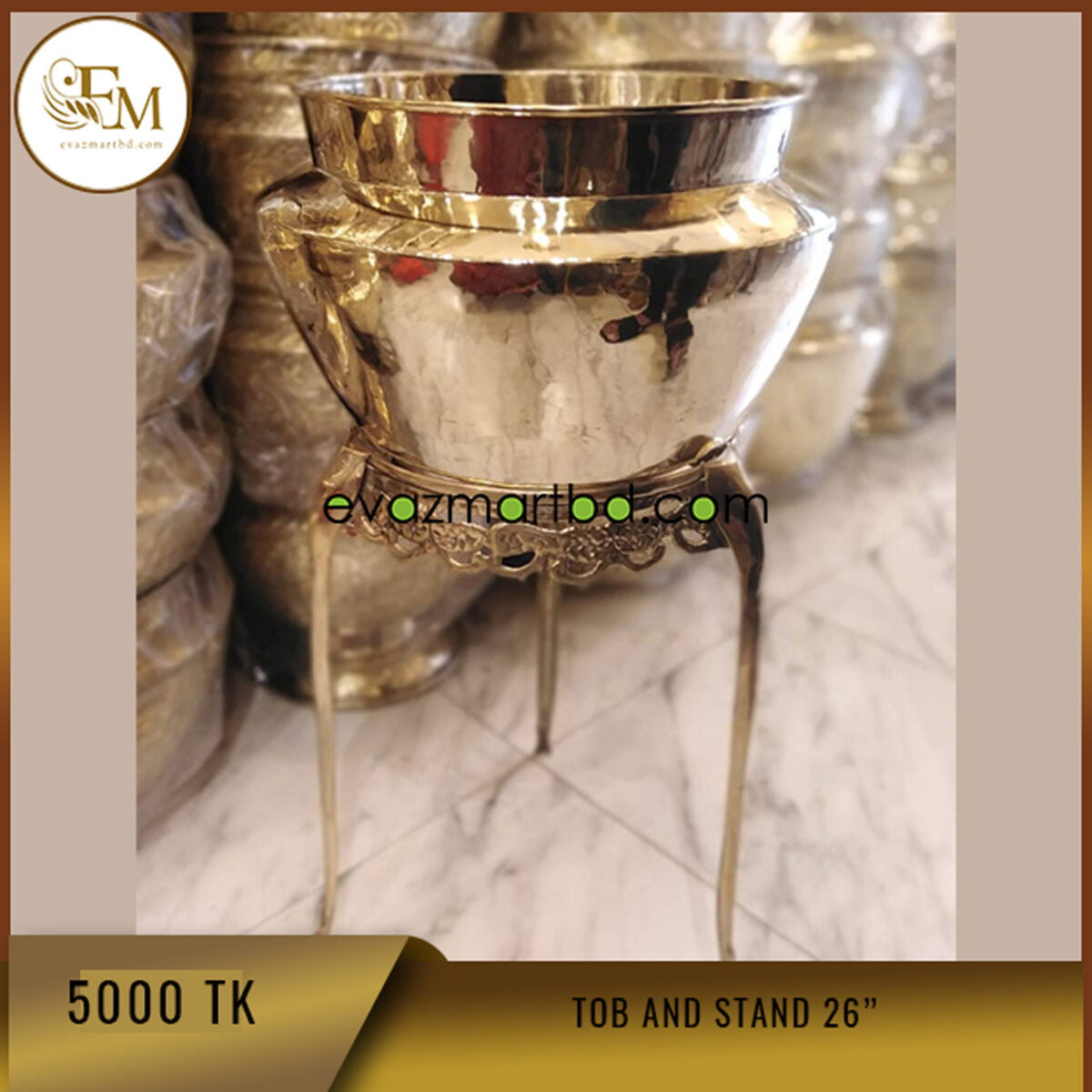 High quality brass metal designed tob and stand