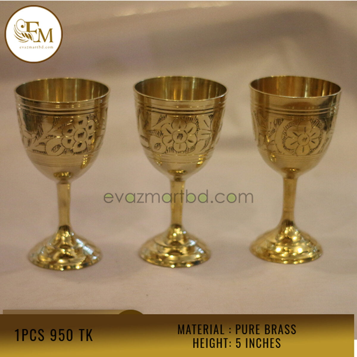 High quality brass metal designed glass