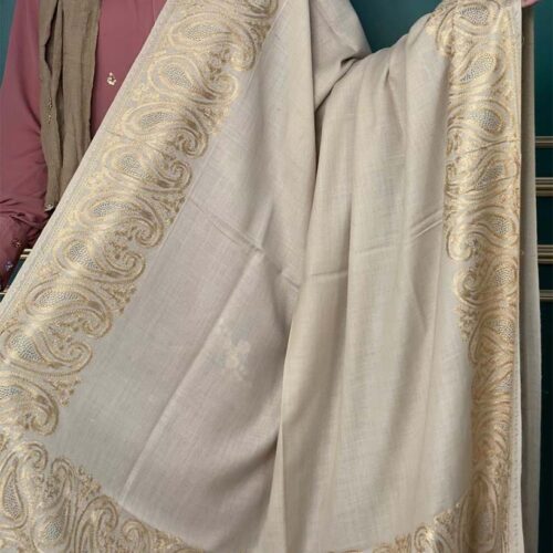 Maryam Nawaz Shawls for Men and Women - Beige Colour