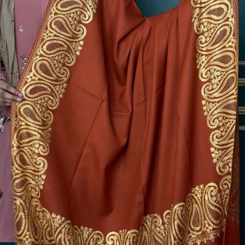 Maryam Nawaz Shawls for Men and Women -Rust Colour